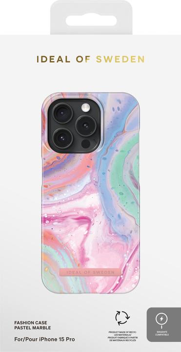 Produktbild iDeal Of Sweden Mobiili tagakaas iPhone 15 Pro, Magsafe, Pastel Marble (Apple iPhone 15 Pro)