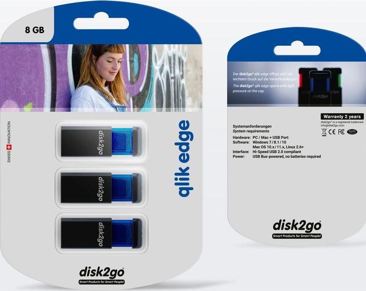 Produktbild Disk2go Qlik Edge (8 GB, USB-A)