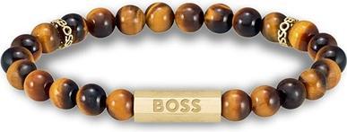 Hugo Boss - Trendy beaded bracelet with tiger's eye Sphere 1580661 - Length: 17.5 cm (17.50 cm)