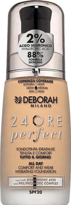 Actual product image Deborah Milano 24ore Perfect Foundation With Hyaluronic Acid 3.1 Light Gold 30 ml (3.1)