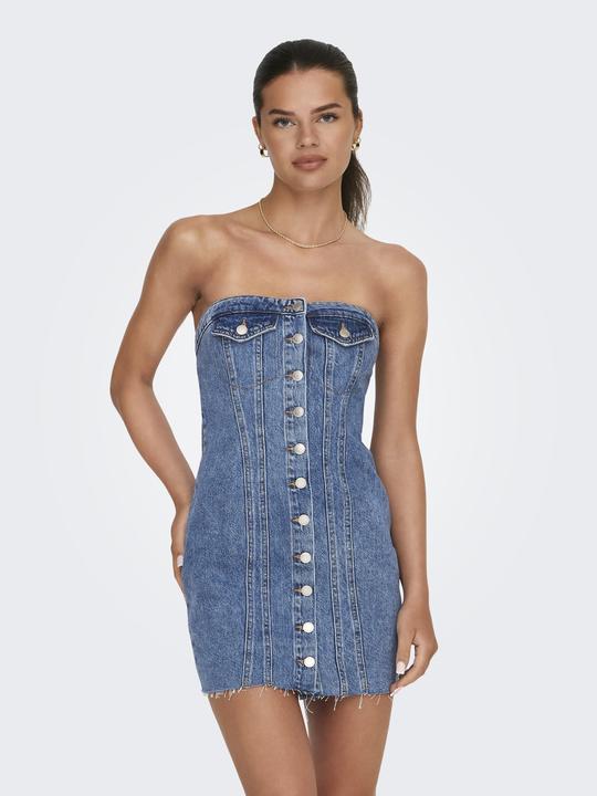 Produktbild Only Eng anliegend Trägerlos Kurzes Kleid Jeanskleid (XL)