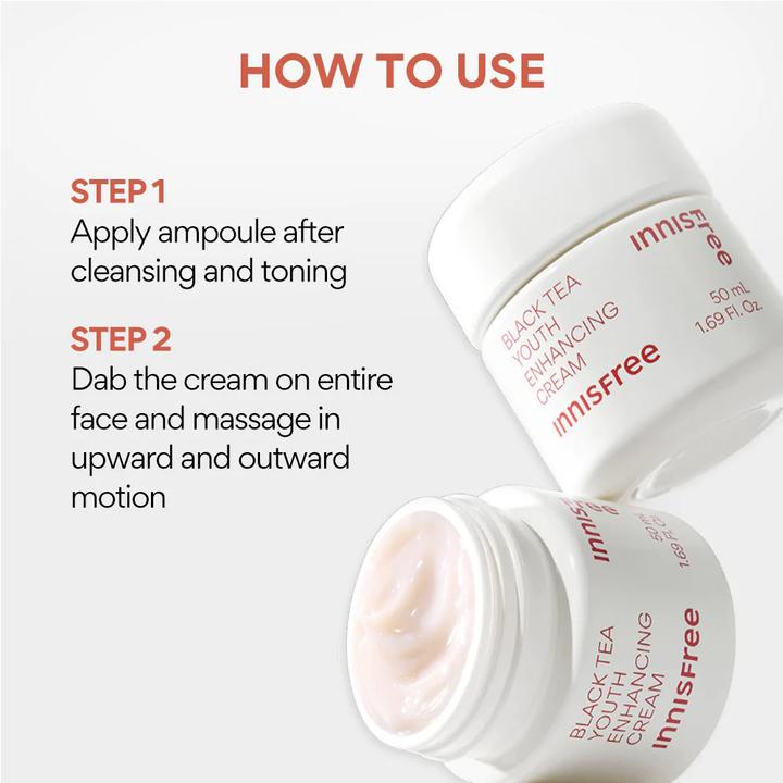 Actual product image Innisfree Black Tea Youth Enhansing Cream 45ml (45 ml, 24h cream)
