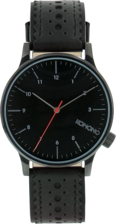 Komono The Winston Brogue Jet Black (Analoguhr, 41 mm)