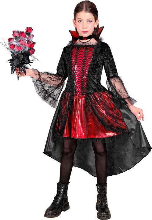 Image du produit Widmann Costume de vampire sombre pour enfants avec robe et collier (146, 158)