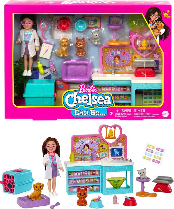 Immagine prodotto Barbie Chelsea Can be: Chelsea Tierklinik Spielset mit Tierchen & Zubehör