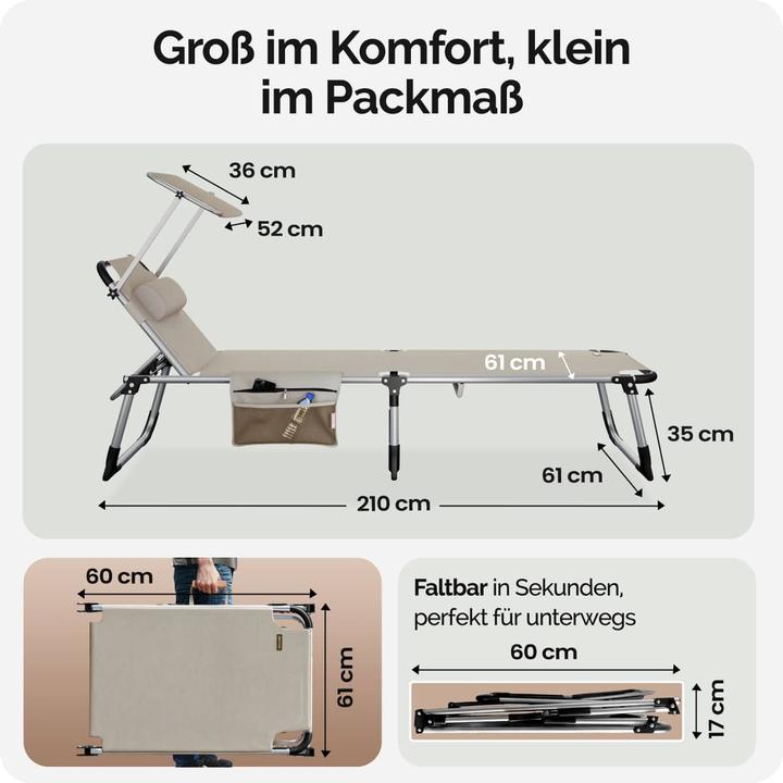 Actual product image Casaria Sonnenliege (210 cm)