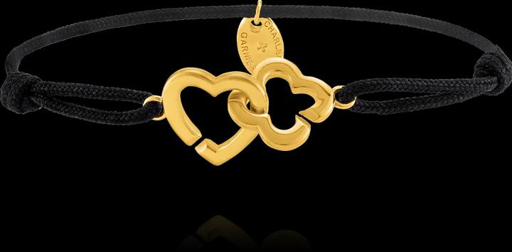 Charles Garnier PASSION Herz- und Kleeblatt-Armband aus goldenem Silber (19 cm)