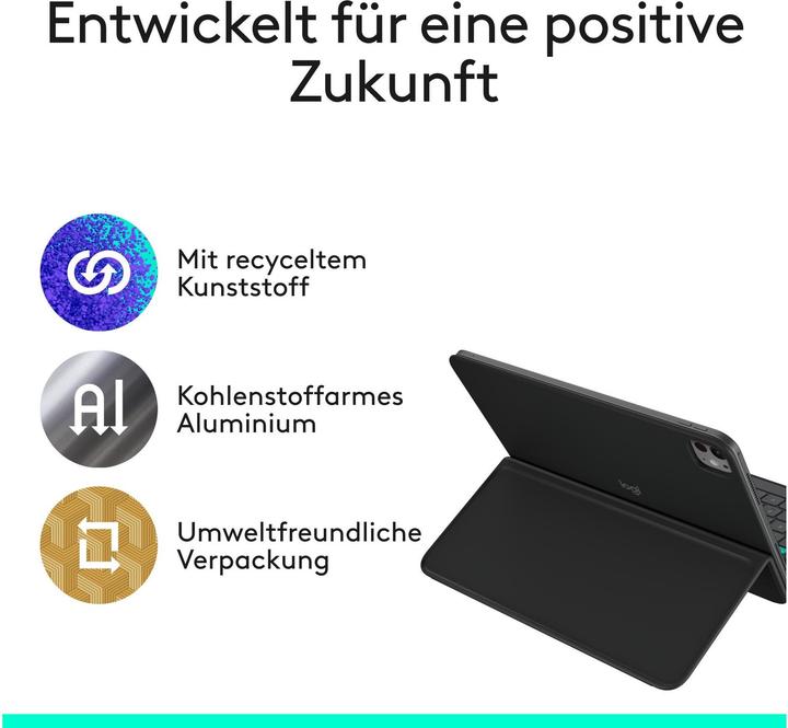 Produktbild Logitech Flip Folio (CH, iPad Air 2022 (5. Gen), iPad Air 11 2024 (M2), iPad Pro 11 2024 (M4), iPad Air 11 2025)