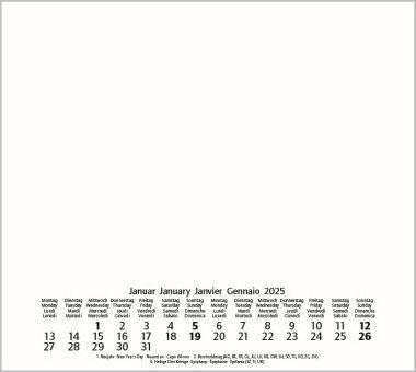 Produktbild BLANKOKALENDER 24x21 CH WEISS (24 x 21.5 cm, Schweizerdeutsch)
