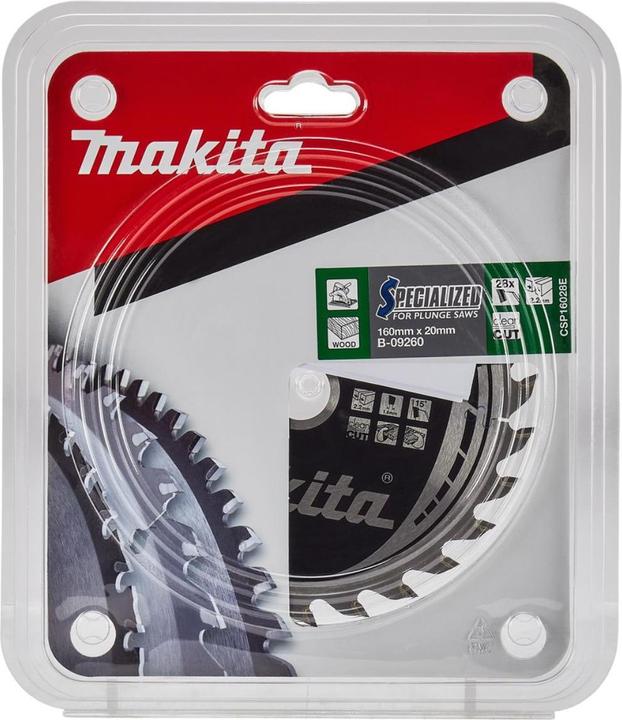 Actual product image Makita B-09260 Circular saw blade for wood (plunge-cut saw)