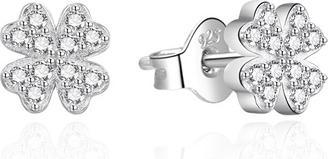 Produktbild Agato - Silver earrings with zircons Four-leaf clover AGT-E098PW