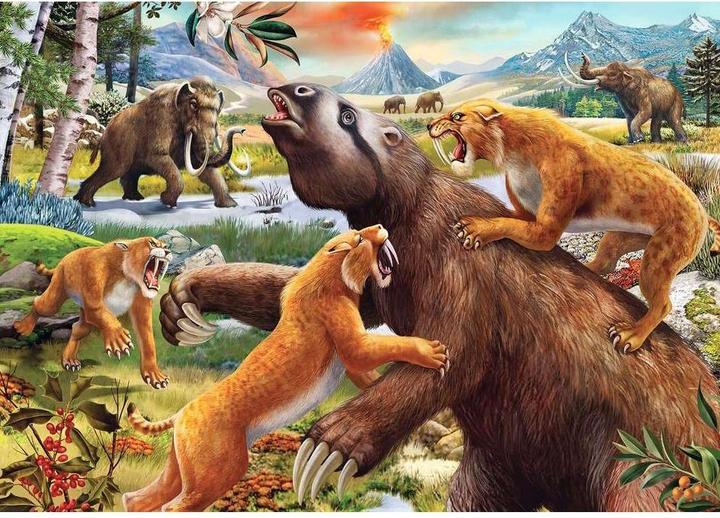 Produktbild Ravensburger Puzzle Wilde Urzeittiere 2x24 Teile, 26x18 cm, ab 4 Jahren (24 Teile)