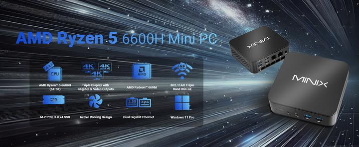 Image du produit Minix NR660 (AMD Ryzen 5 6600H, 16 Go, 512 Go)