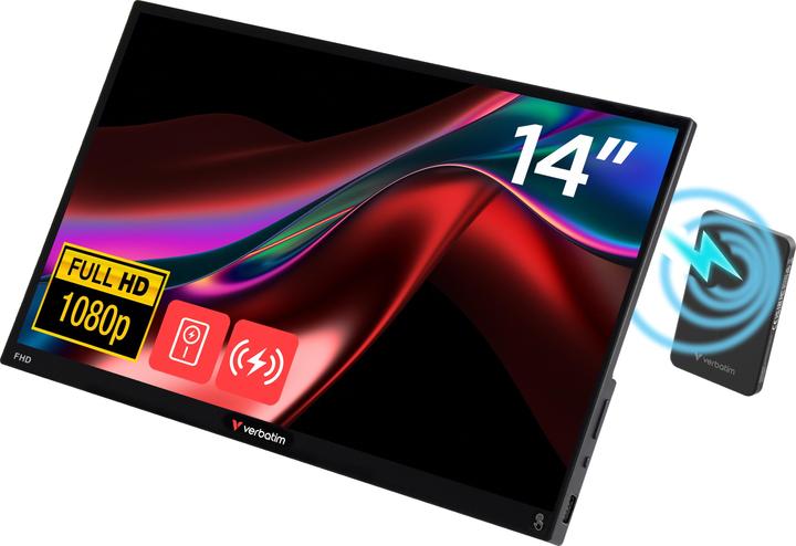 Produktbild Verbatim Portable Touch Monitor 14" Wireless inkl. Powerbank (1920 x 1080 Pixel, 14")