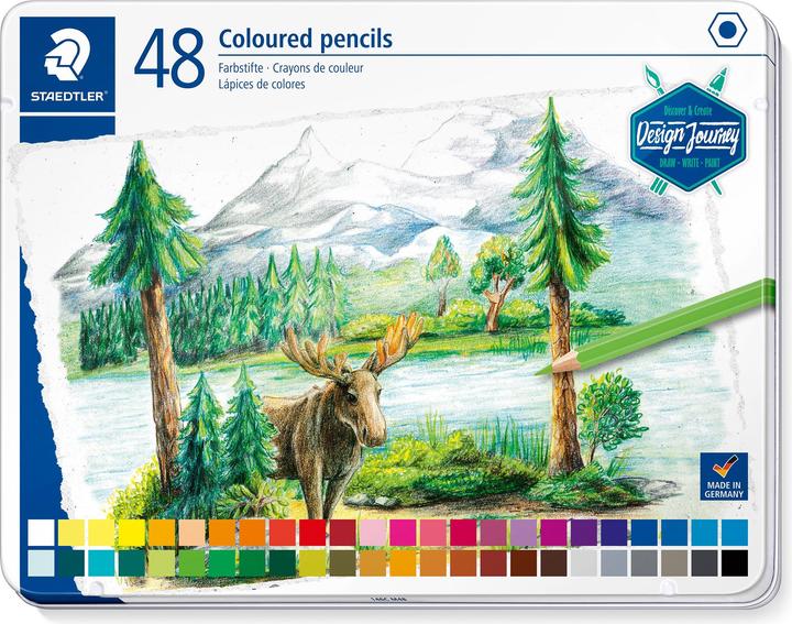 Productafbeelding Staedtler 146C, Metalen etui met 48 kleurpotloden in verschillende kleuren (48 kleuren, 48 x)