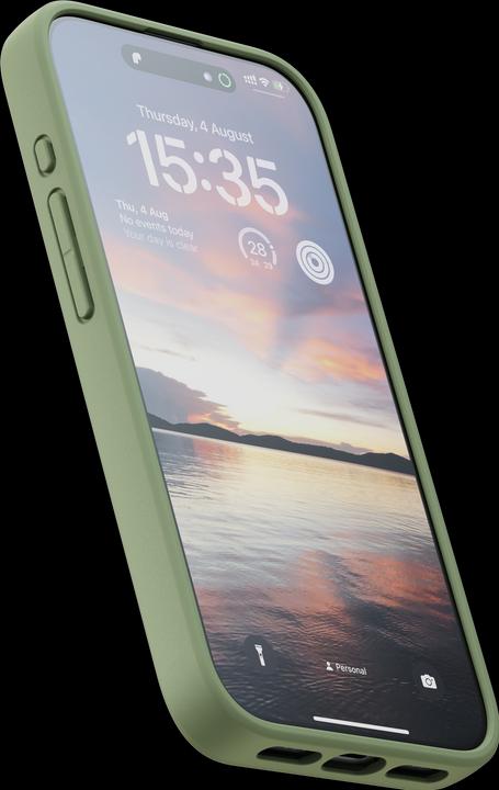 Actual product image Njord Suede MagSafe Case for iPhone 15 Pro, Olive (Apple iPhone 15 Pro)