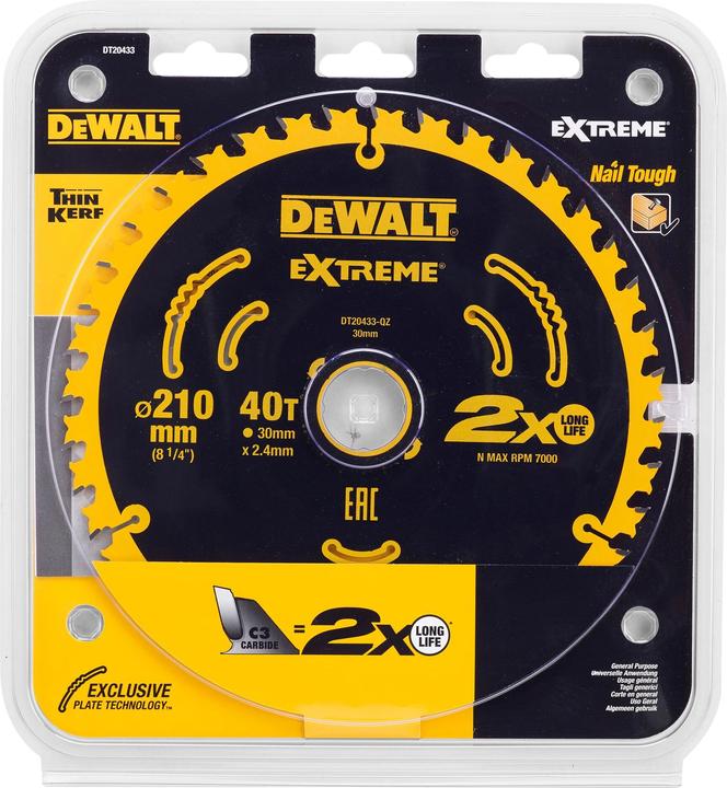 Produktbild DeWalt DT20433QZ Kreissägeblatt 210 x 30 x 2.4 mm Zähneanzahl: 40 1 St.
