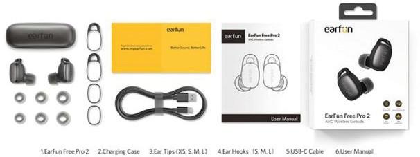 Produktbild EarFun Free Pro 2 (ANC, 6 h, Kabellos)
