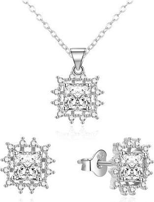 Immagine prodotto Agato Incantevole set di gioielli in argento con zirconi AGSET363R-W (collana, ciondolo, orecchini)