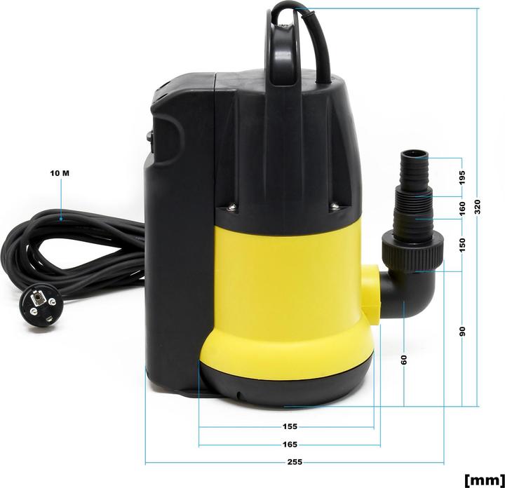 Produktbild Wiltec Schmutzwasserpumpe 12500l/h 750W Abwasserpumpe Tauchpumpe Fäkalienpumpe Baupumpe (Schmutzwasserpumpe)