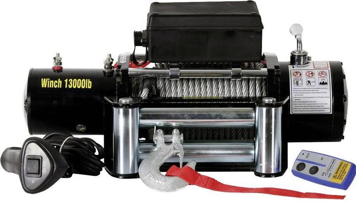 Actual product image Berger & Schröter Seilwinde 31807 Zugkraft (rollend)=11800kg Funk-Fernbedienung, inkl. Rollenfenste