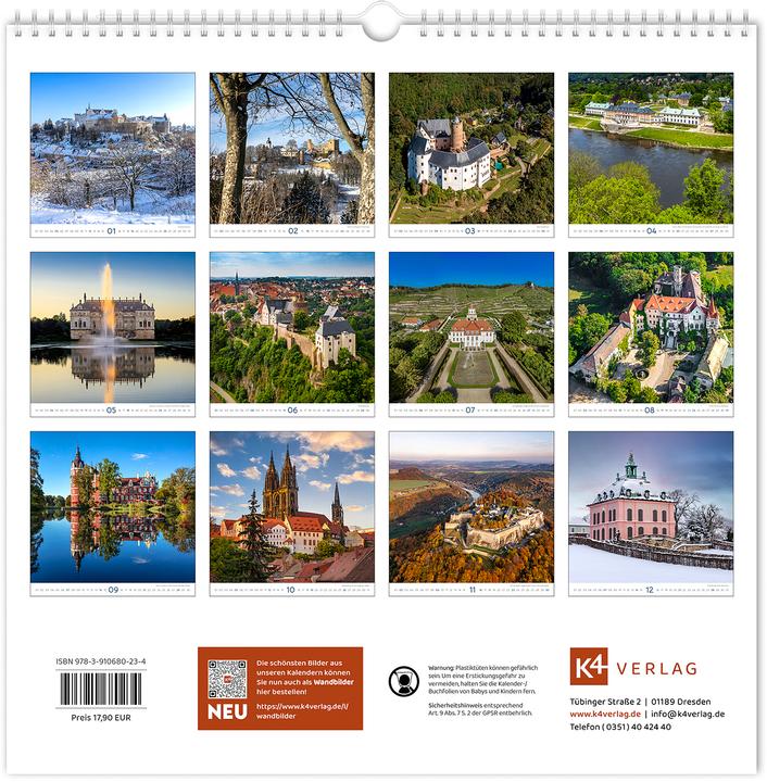 Produktbild Kalender Burgen und Schlsser Sachsen 2026 (30 x 30 cm, Deutsch)