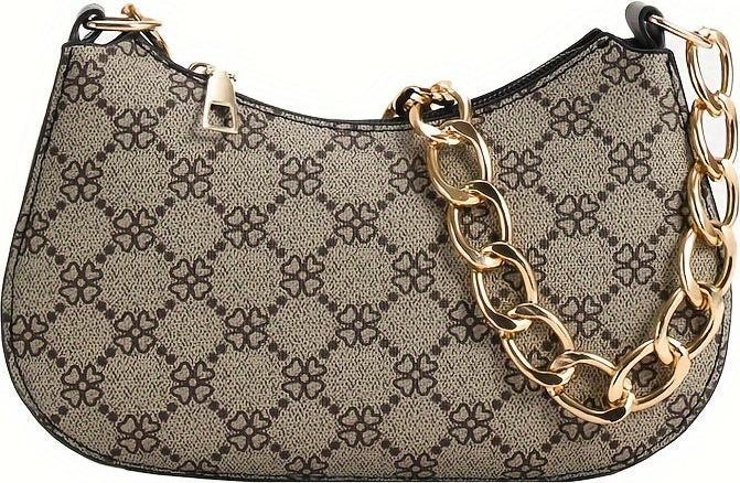 Only-Bags.Store Retro bedruckte klassische Unterarmtasche, einfache Umhängetasche, lässige Handtasche, Shopping