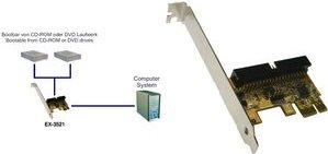 Actual product image Exsys IDE 2HDD PCIe Controller for CD-ROM/DVD