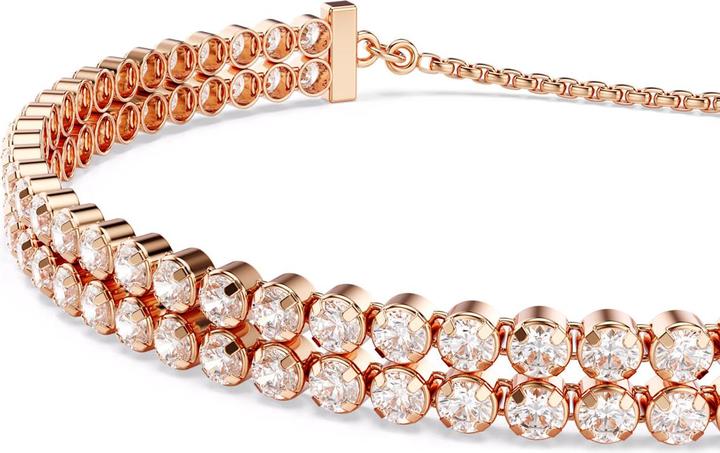 Immagine prodotto Swarovski Matrix Tennis Armband Rundschliff Weiss Roségold (24 cm, Metallo Swarovski)