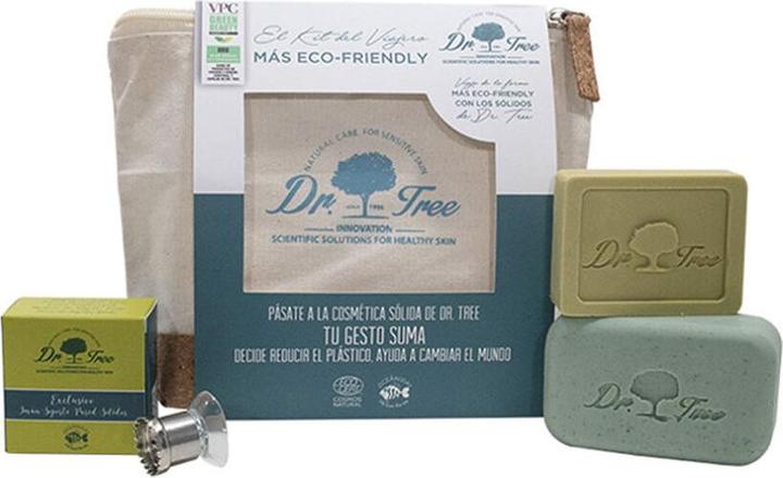 Actual product image Dr. Tree The Traveller's Kit Moisturizing Shampoo Peeling Shower Gel Bamboo Soap Dish Eco Toiletry B (Hair care set)