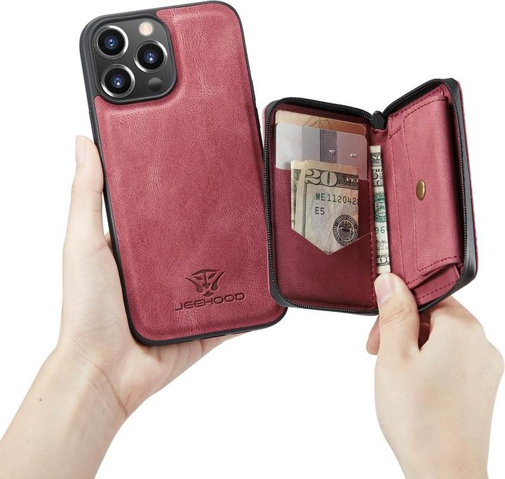Actual product image Cover-Discount iPhone 14 Pro - Case with Credit Cards Case red (Apple iPhone 14 Pro)