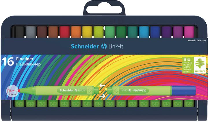 Produktbild Schneider Fineliner Link-It - Etui à 16 Stk. (Mehrfarbig, 16 x)