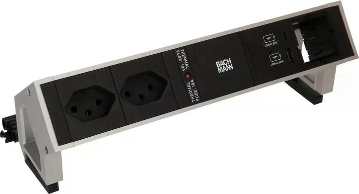 Produktbild Bachmann Tischsteckdosenleiste DESK 2, 2x T13, 1x USB A/C, 1x Leer (2 x, Typ 13, 0.20 m)