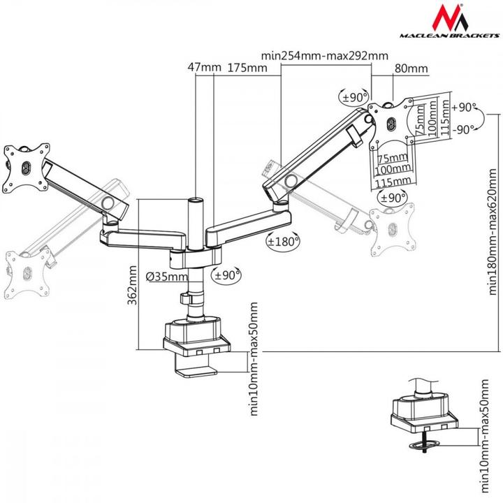 Immagine prodotto Maclean MC-812 (Tavolo, 32")