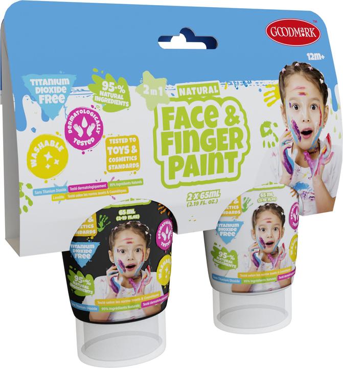 Actual product image Boti Tube of natural face and finger paint - black and white, 2 x 65 ml