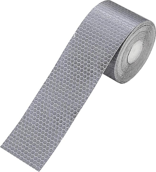 Produktbild JTI Reflektierendes Klebeband für Auto und Motorrad - Weiss/Grau (1 Stück, 5 x 100 cm)