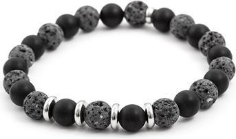 Beneto Bead bracelet made of agate and lava stone MINK58 - Length: 17 cm (L) (17 cm)