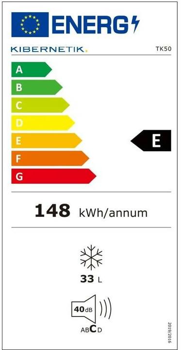 Energy Label Kibernetik TK50 freezer (Stand-alone, 33 l)