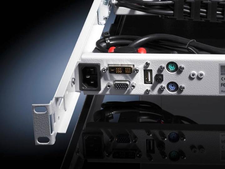 Actual product image Rittal Monitor keyboard unit 1U RAL7035