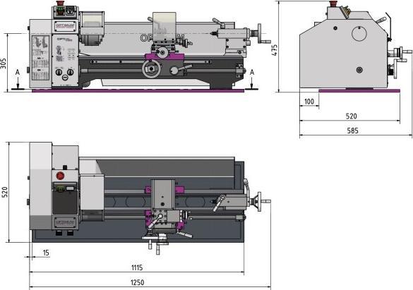 Produktbild Optimum Stürmer - Leitspindeldrehmaschine OPTIturn TU 2506 (230 V)