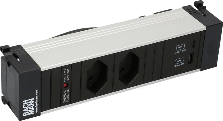 Actual product image Bachmann Built-in power strip POWER FRAME 2x T13, 1x USB A/C (2 x, Type 13, USB-A, USB-C, 0.20 m)