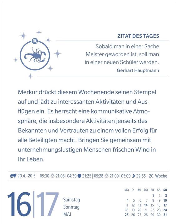 Produktbild Harenberg Skorpion Sternzeichenkalender 2026 - Tagesabreisskalender - Ihr Horoskop für jeden Tag (Harter Einband, Deutsch)