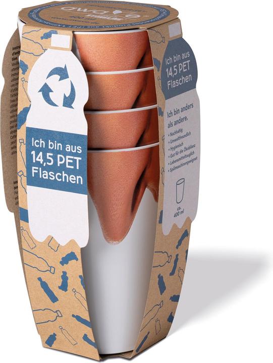 Produktbild Awave 4tlg. Festival Becher-Set, 400 ml, rPET, mit Eichstrich und Abstandshalter, Nasenmotiv (0.40 l, 4 x)