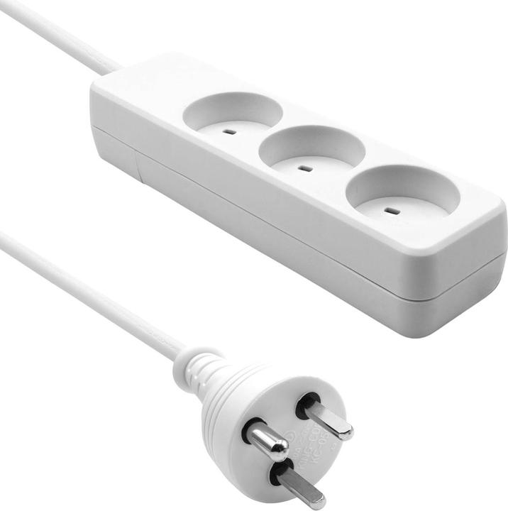 Image du produit ProXtend Danish IT Power Strip 3-way 1M Blanc (3 x, CEE 7/3, 1 m)