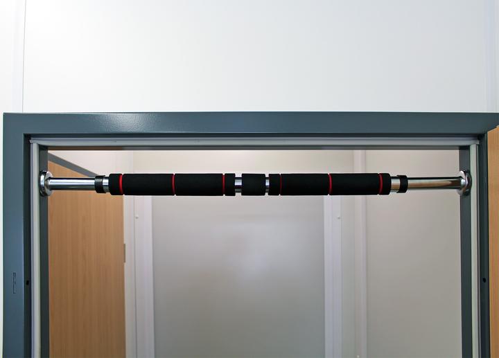 Actual product image Luxtri Pull Up Rod for Doorways 62-85cm Clamp Bar of Steel w/Soft-grip Handles & 160kg Load for Home