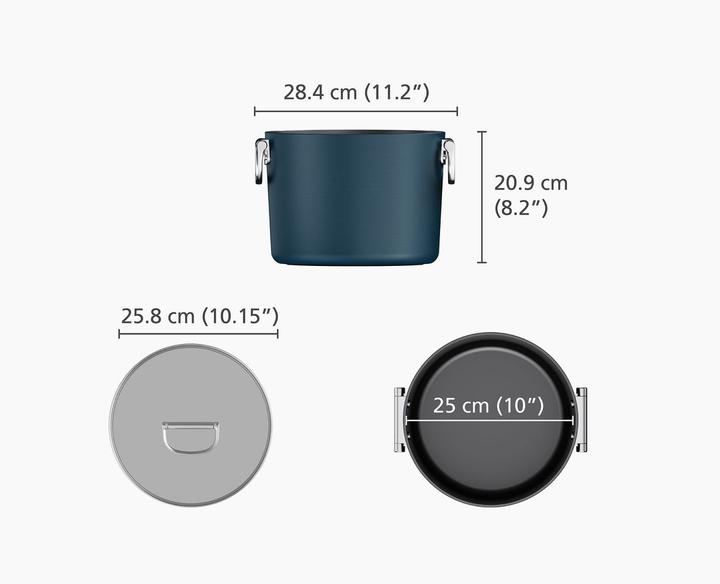 Actual product image Joseph Joseph Space soup pot with folding handles D25cm (25 cm, Pot, Aluminium)