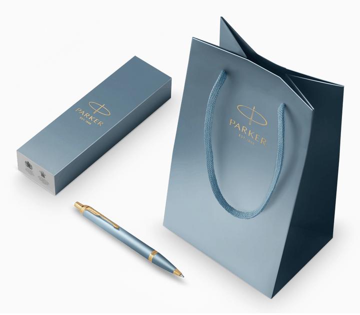 Immagine prodotto Parker Pen Parker IM Writing Rituals, penna a sfera, finitura verde turchese con sfumatura, finiture dorate, P (Blu, 1 x)