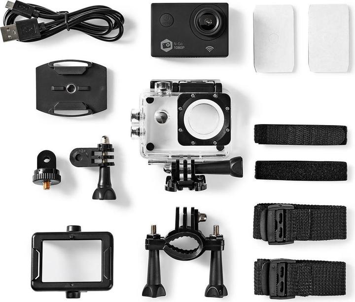 Produktbild Nedis Action Cam 1080p@30fps 12 MPixel Wasserdicht bis: 30.0 m 90 min WLAN App erhältlich für: Andro (30p, WLAN)