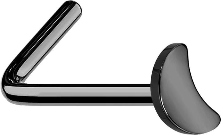 Star Piercing Nasenstecker gewinkelt schwarz mit Mond (Titan G23, ohne Messing)