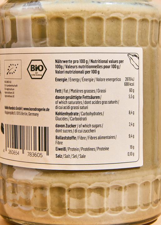 Nutritional values and ingredients KoRo Organic sunflower seed purée made from hulled sunflower seeds (3000 g)